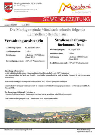 Vorschaubild - Gemeindezeitung 06/2018